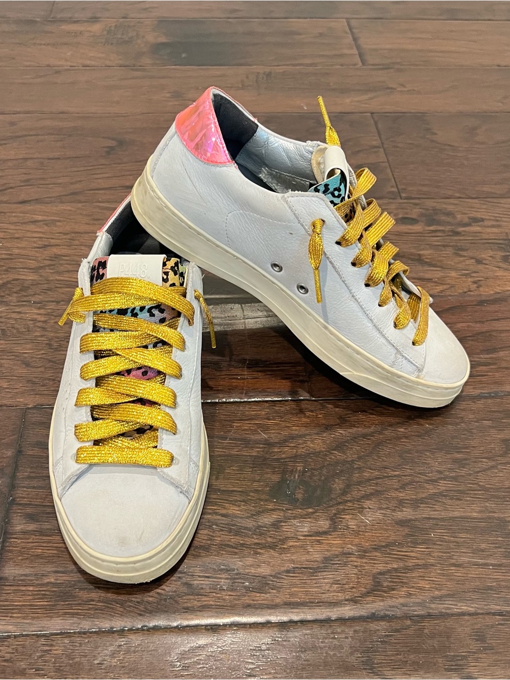 P448 You Can Surf Later Leopard/Neon Pink Women’s Sneakers